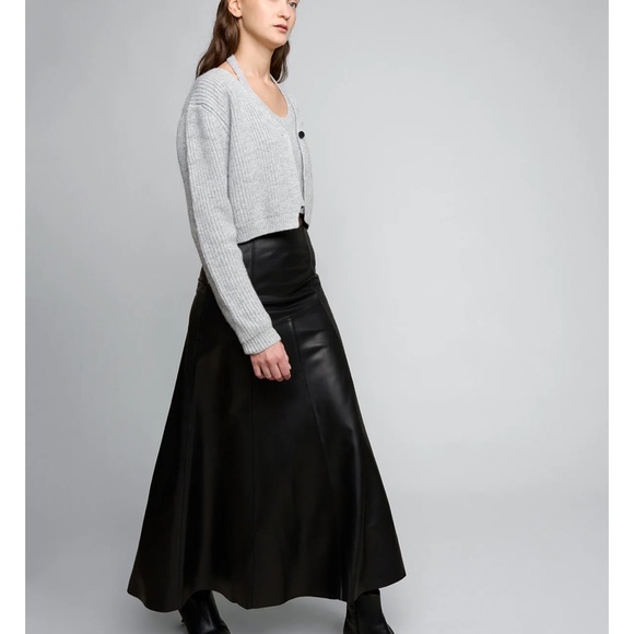 Pixie Market Black Faux Leather Maxi Skirt - Picture 2 of 8